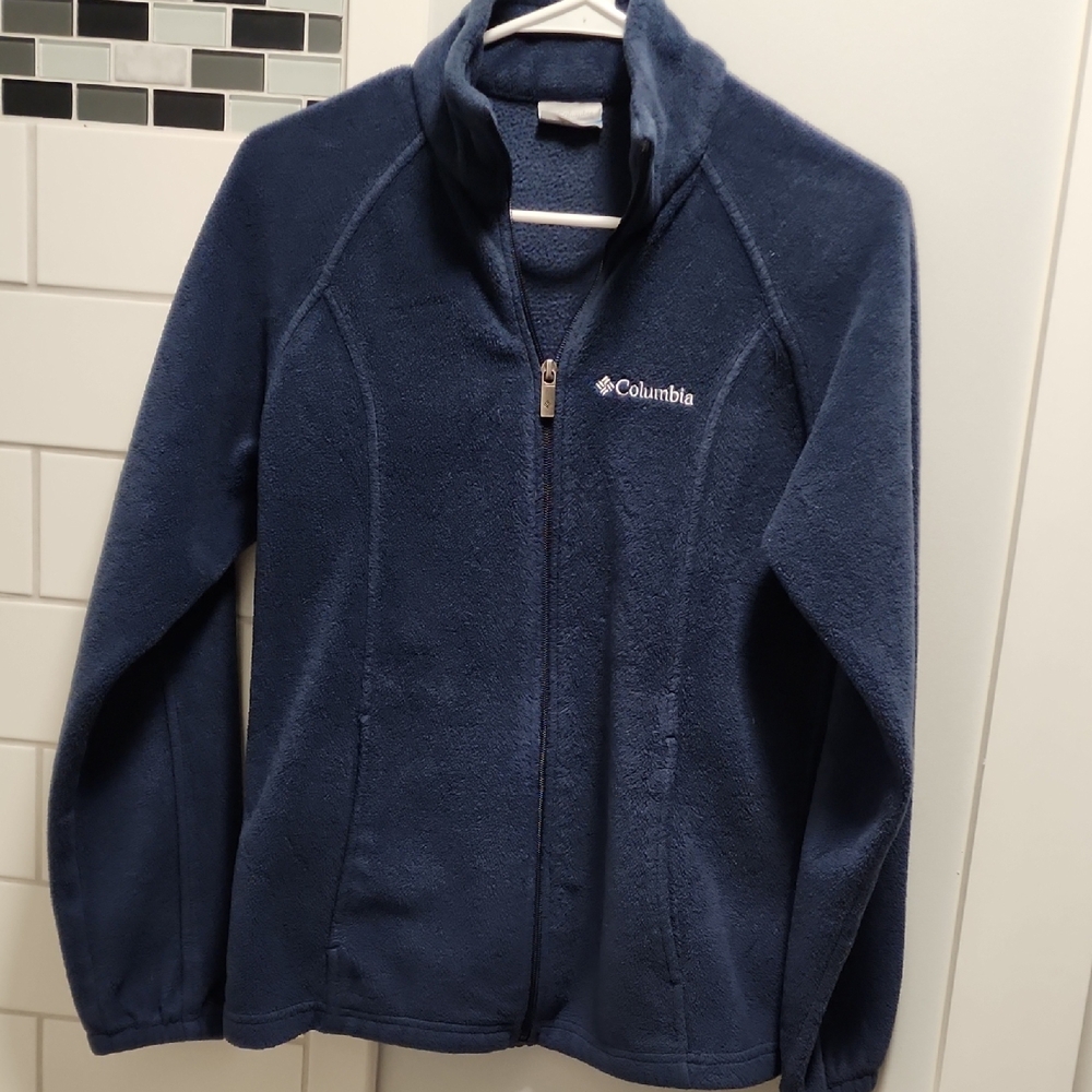 Columbia Womens Navy Blue Full Zip Fleece Jacket